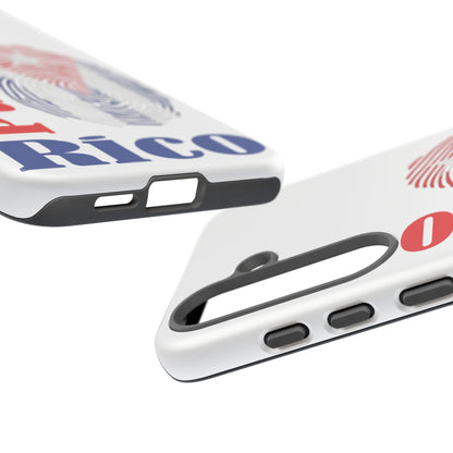 Puerto Rico Fingerprint Phone Case – Patriotic Red & Blue Protective Tough Case