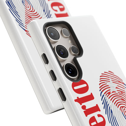 Puerto Rico Fingerprint Phone Case – Patriotic Red & Blue Protective Tough Case