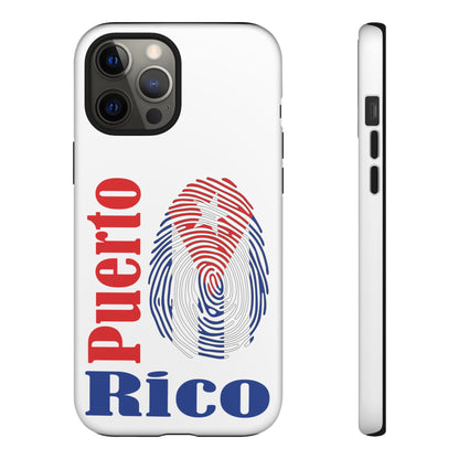 Puerto Rico Fingerprint Phone Case – Patriotic Red & Blue Protective Tough Case