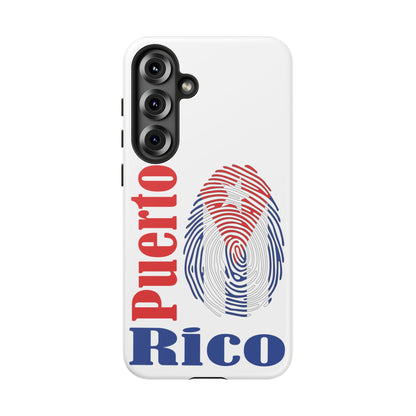 Puerto Rico Fingerprint Phone Case – Patriotic Red & Blue Protective Tough Case