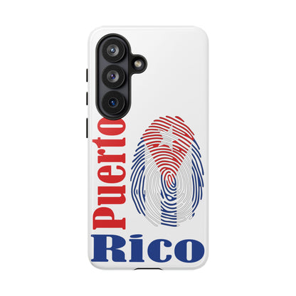 Puerto Rico Fingerprint Phone Case – Patriotic Red & Blue Protective Tough Case