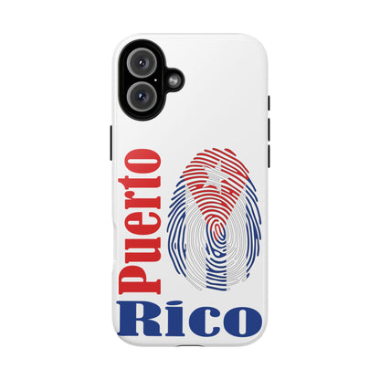 Puerto Rico Fingerprint Phone Case – Patriotic Red & Blue Protective Tough Case