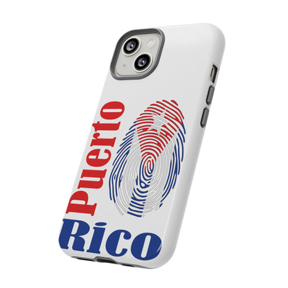 Puerto Rico Fingerprint Phone Case – Patriotic Red & Blue Protective Tough Case