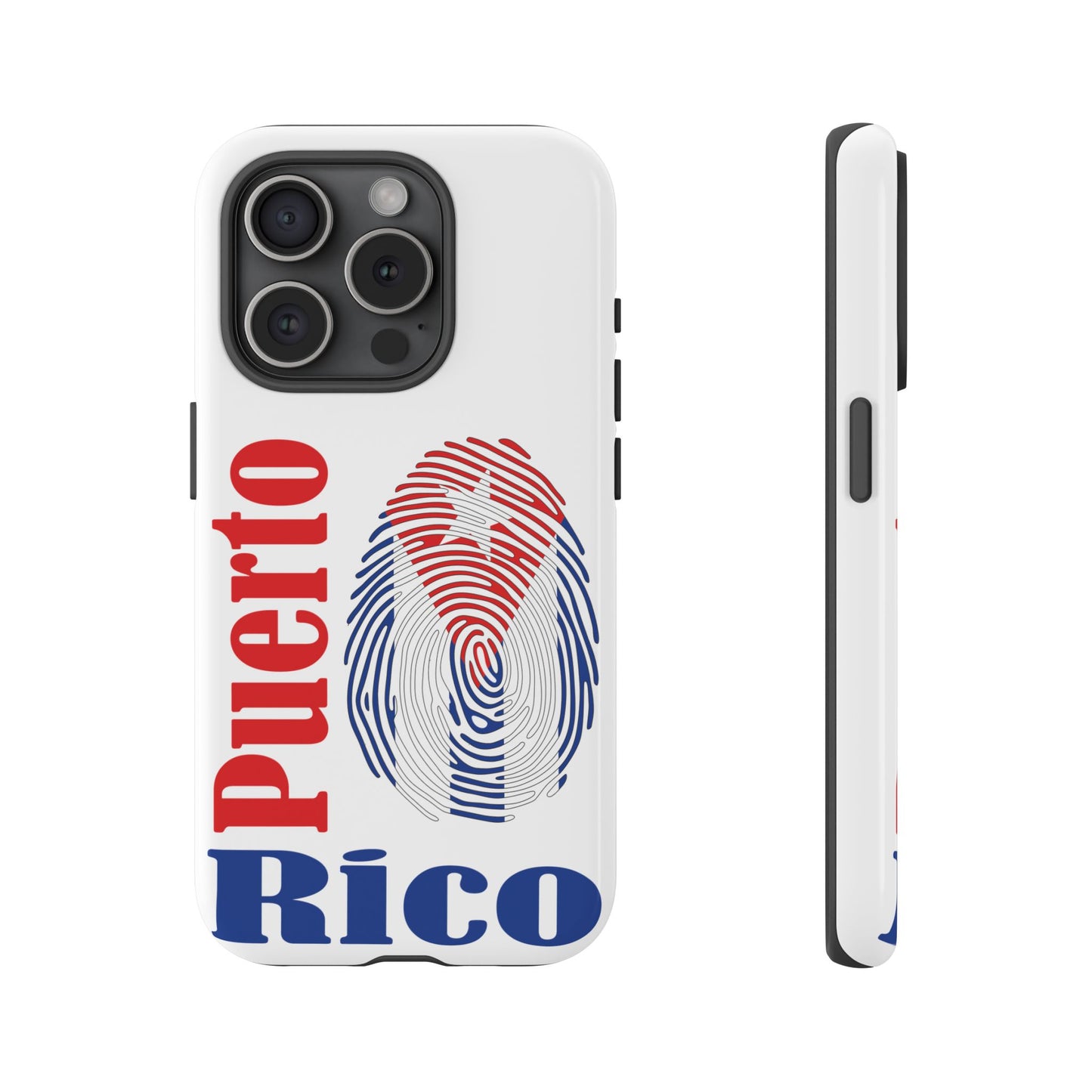 Puerto Rico Fingerprint Phone Case – Patriotic Red & Blue Protective Tough Case