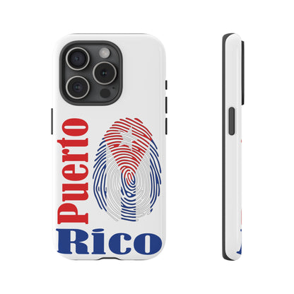 Puerto Rico Fingerprint Phone Case – Patriotic Red & Blue Protective Tough Case