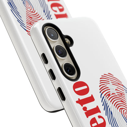 Puerto Rico Fingerprint Phone Case – Patriotic Red & Blue Protective Tough Case
