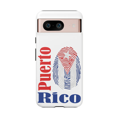 Puerto Rico Fingerprint Phone Case – Patriotic Red & Blue Protective Tough Case
