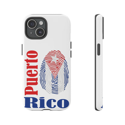 Puerto Rico Fingerprint Phone Case – Patriotic Red & Blue Protective Tough Case