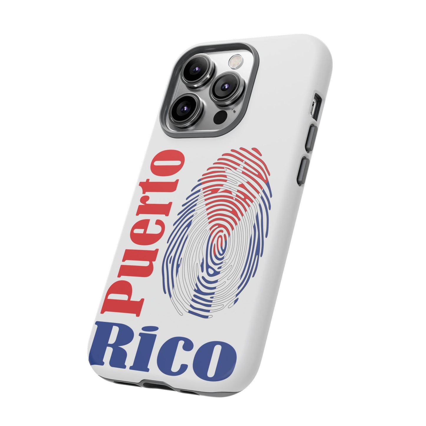 Puerto Rico Fingerprint Phone Case – Patriotic Red & Blue Protective Tough Case