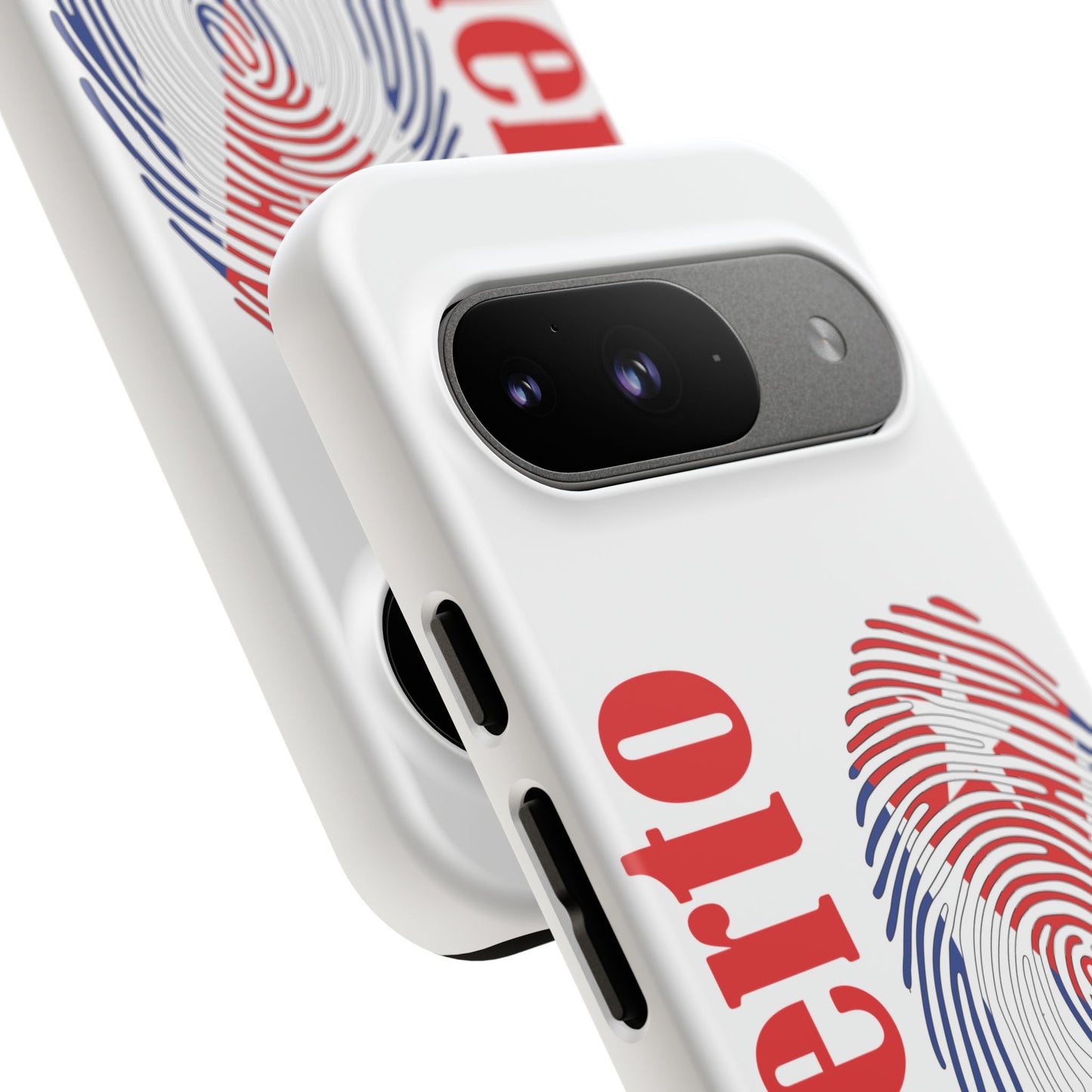 Puerto Rico Fingerprint Phone Case – Patriotic Red & Blue Protective Tough Case
