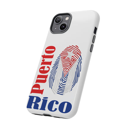 Puerto Rico Fingerprint Phone Case – Patriotic Red & Blue Protective Tough Case