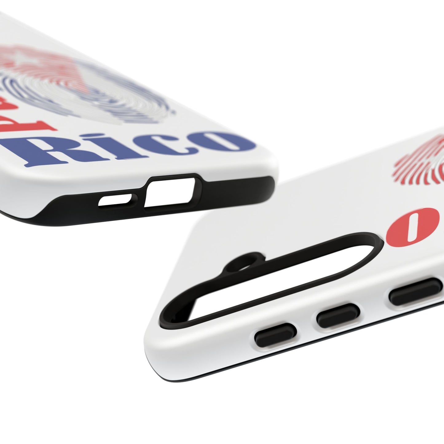 Puerto Rico Fingerprint Phone Case – Patriotic Red & Blue Protective Tough Case