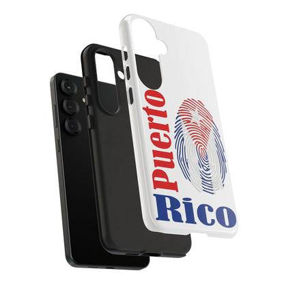 Puerto Rico Fingerprint Phone Case – Patriotic Red & Blue Protective Tough Case