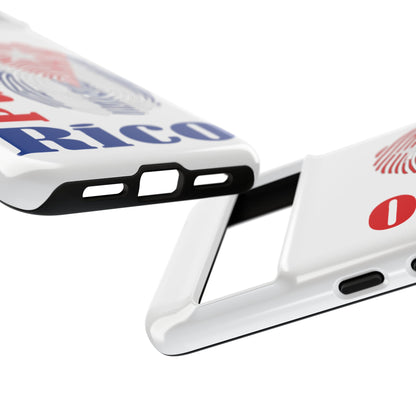 Puerto Rico Fingerprint Phone Case – Patriotic Red & Blue Protective Tough Case
