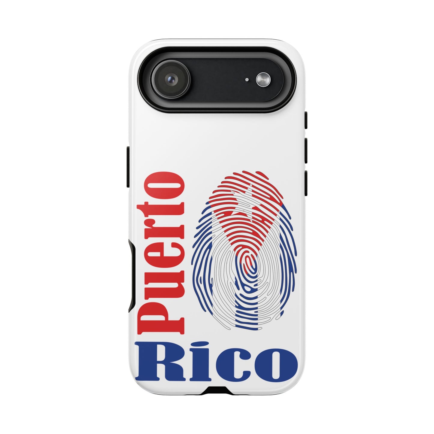 Puerto Rico Fingerprint Phone Case – Patriotic Red & Blue Protective Tough Case