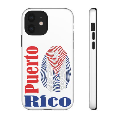 Puerto Rico Fingerprint Phone Case – Patriotic Red & Blue Protective Tough Case