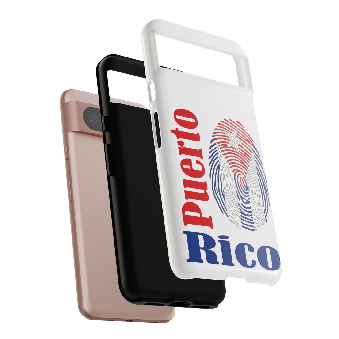 Puerto Rico Fingerprint Phone Case – Patriotic Red & Blue Protective Tough Case