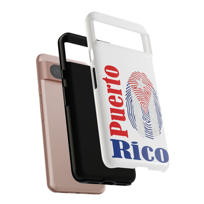 Puerto Rico Fingerprint Phone Case – Patriotic Red & Blue Protective Tough Case