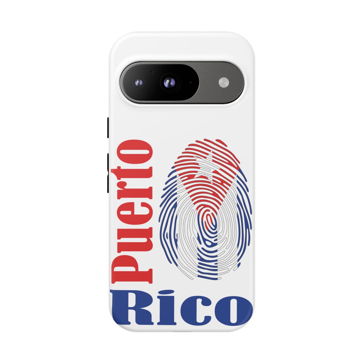 Puerto Rico Fingerprint Phone Case – Patriotic Red & Blue Protective Tough Case
