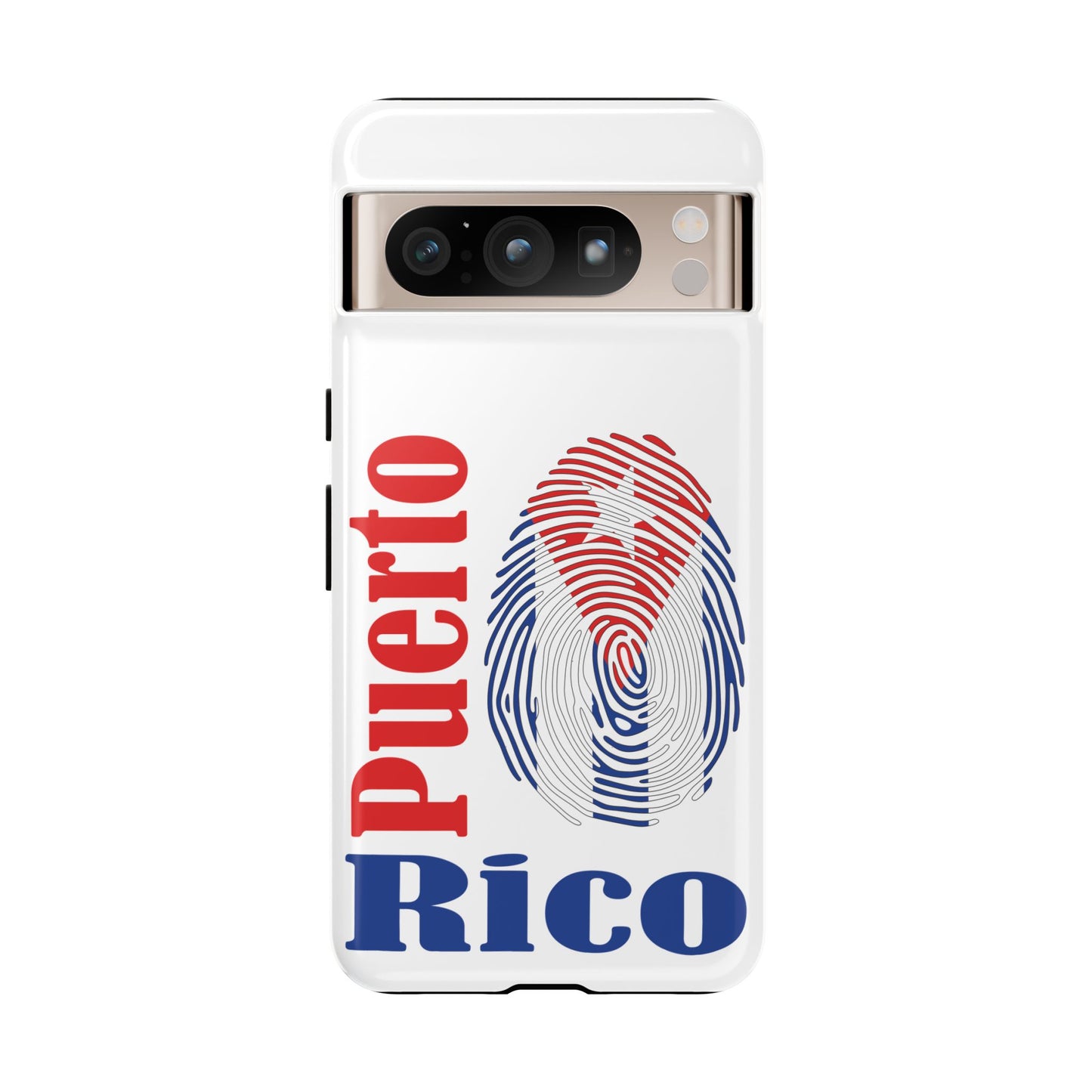Puerto Rico Fingerprint Phone Case – Patriotic Red & Blue Protective Tough Case