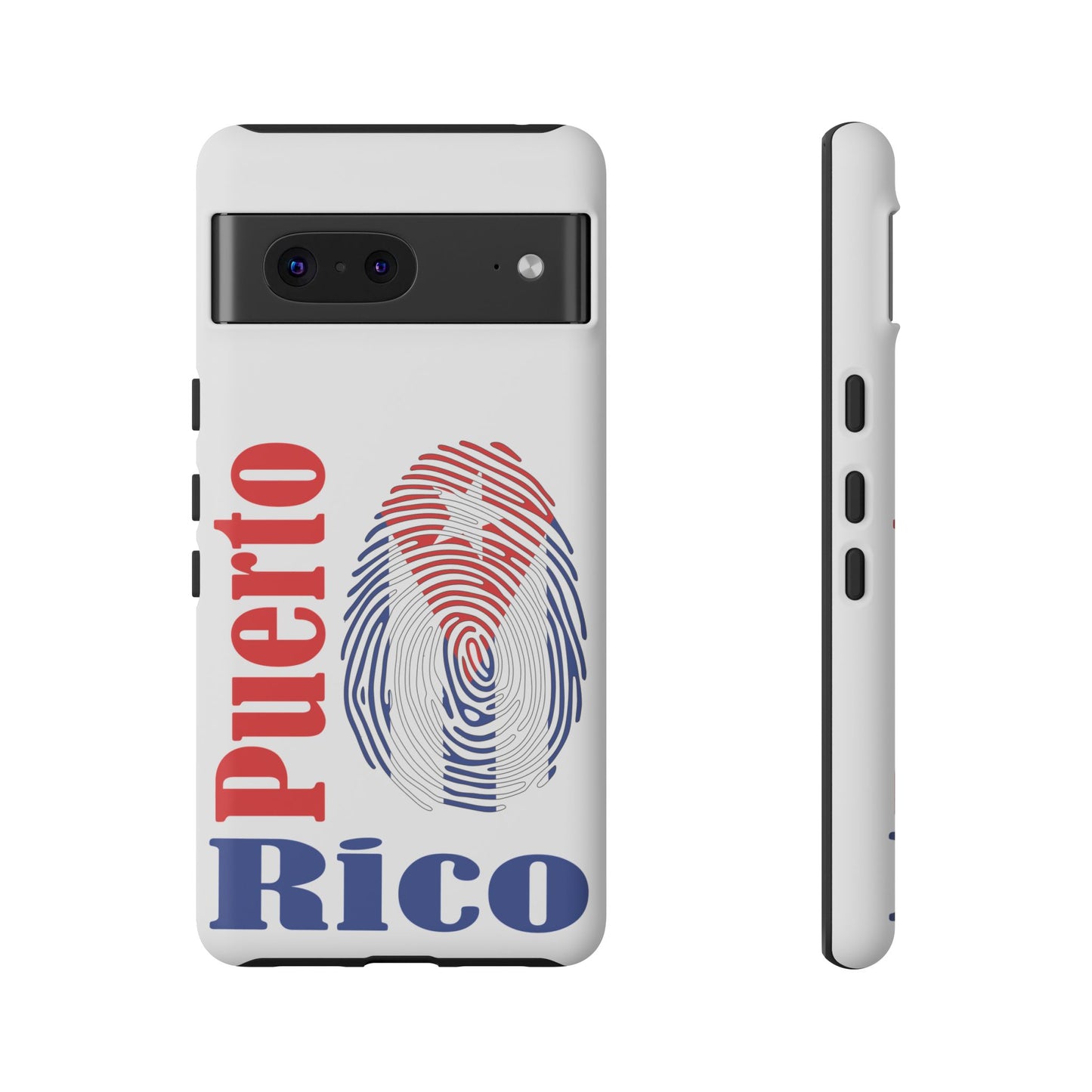 Puerto Rico Fingerprint Phone Case – Patriotic Red & Blue Protective Tough Case