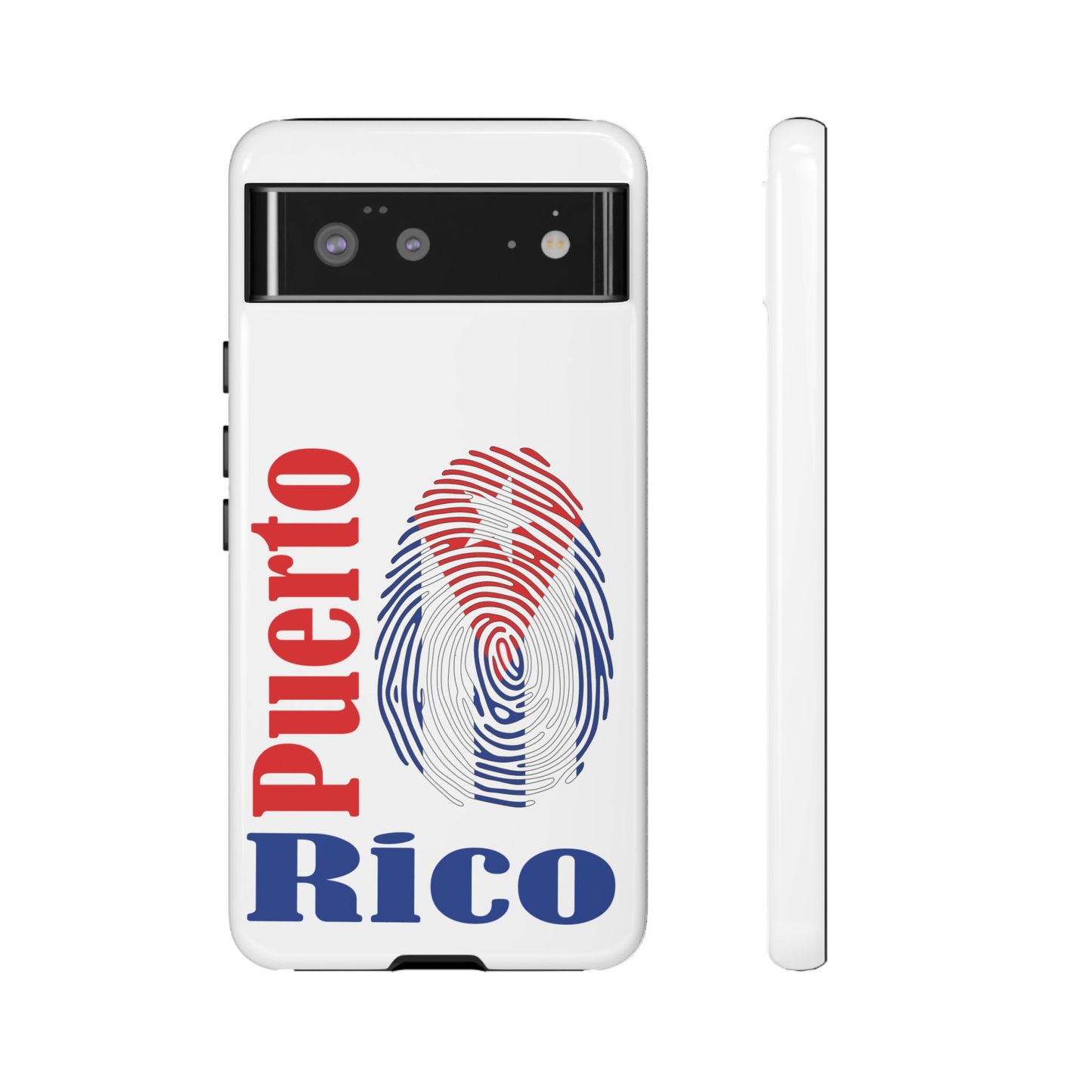 Puerto Rico Fingerprint Phone Case – Patriotic Red & Blue Protective Tough Case