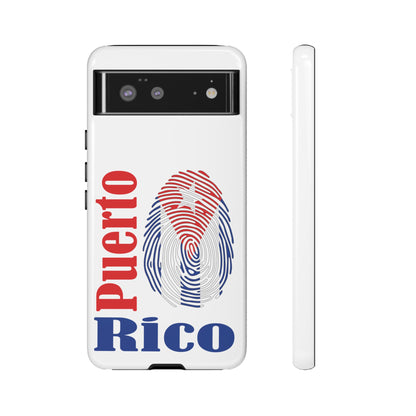 Puerto Rico Fingerprint Phone Case – Patriotic Red & Blue Protective Tough Case