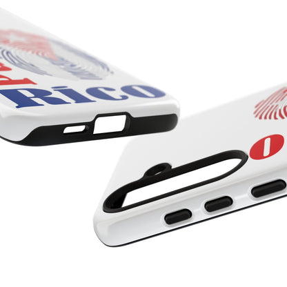 Puerto Rico Fingerprint Phone Case – Patriotic Red & Blue Protective Tough Case