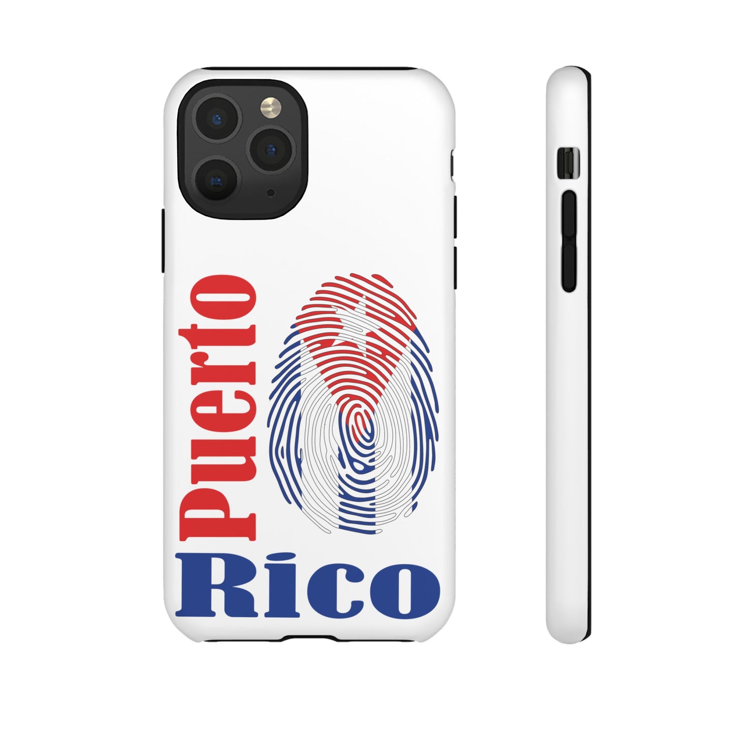 Puerto Rico Fingerprint Phone Case – Patriotic Red & Blue Protective Tough Case